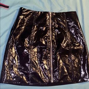 Leather mini skirt